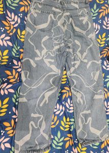 Abstract Print Jeans - Trendy Denim 🌊💙✨️