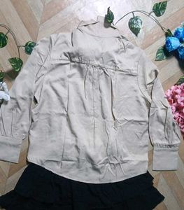 Korean Elegant Bow Neck Beige Shirt🌸