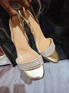 Sparkling Gold Block Heels