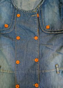 Denim Button-Down Midi Dress