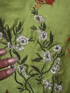 Embroidered Green short Kurti