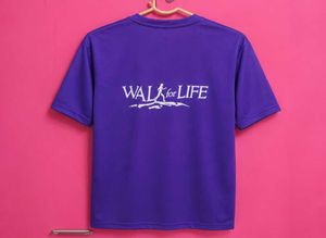 Purple "WE CARE" V-Neck T-Shirt