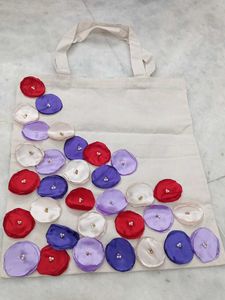 Floral Decorative Canvas Hand Bag