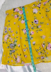 Korean Styled Floral Mini Skirt And Top Combo