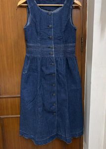 Denim Button-Up Midi Dress