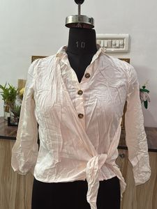 Chic Wrap-Around Tie-Front Blouse