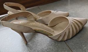 Original Rosso Brunello Beige Slingback Heels