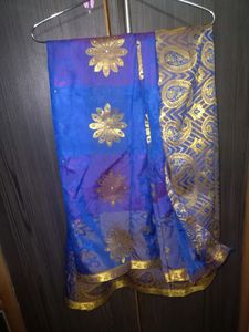Blue & Gold Saree