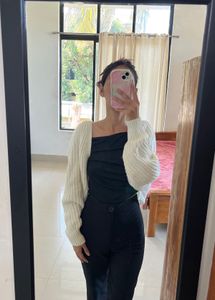 Cream Knit Bolero Shrug