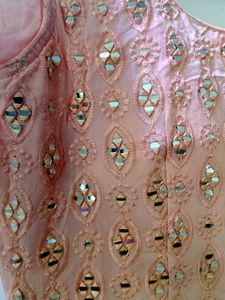 Stunning peach and pink ombre Sequin Ethnic kurti