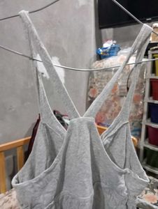 Comfortable Grey Spaghetti Strap Dress