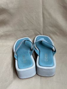 Cute Blue Platform Flip Flops