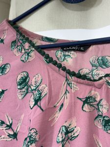 Pink Floral Maxi Dress || Size : XL ||