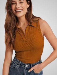 Hot Selling Brown Sleeveless Top