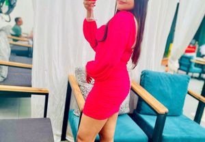 Hot Pink Mesh Ruched Bodycon Dress