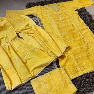 Semi Stitched Gota Patti Suit Set