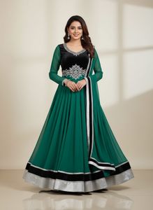 Elegant Green Anarkali Kurta Set