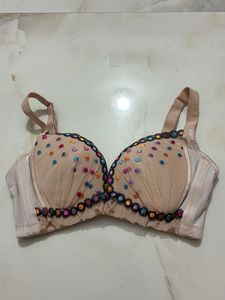 Sheer polka dot bra