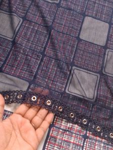 Stylish Blue Checkered Tunic Top