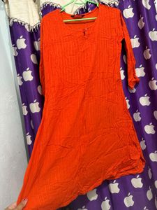 Bright Orange Ethnic Kurta