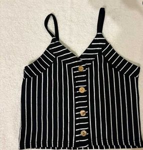 Striped Button-Up Camisole Top