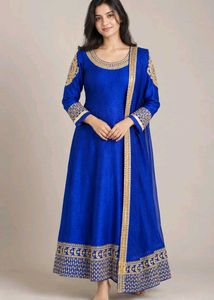Royal Blue Anarkali Kurta Set