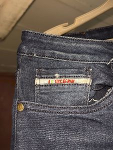 Navy Blue Tonned Patched Color Drop Jeans
