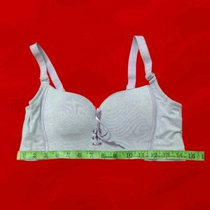 Lace-Up Front Grey Bra