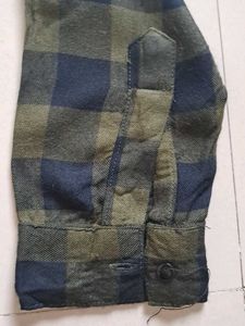 Green Plaid Long Sleeve Tunic Shirt