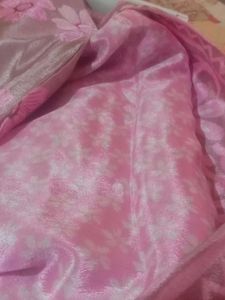 new Beautiful Floral baby pink saree