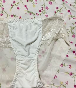 White Lace Trimmed Briefs
