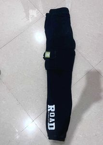 100% Cotton Black Cargo Pants for Men