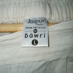 JAIPUR VASTRA White Pant For Women, Size - L