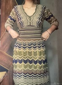 Sparkly Zigzag Knit Dress