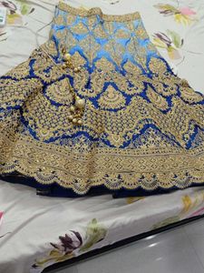 Stunning Blue & Gold Embroidered Lehenga