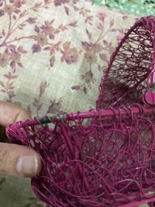 Metal Pink Wire Baby Stroller Decor