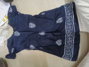Blue Floral Print Kurta