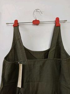 Aesthetic Olive/Army Green Pinafore Tunic Dress