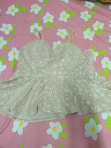 Chic Peplum Top with Lace Detail