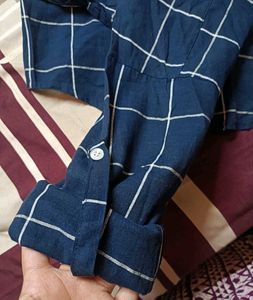 Blue Plaid Button-Down Shirt