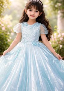 Girls Light Blue Princess Dress