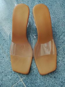 Stylish Clear Strap Heeled Sandals