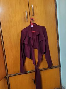 Burgundy wrap top