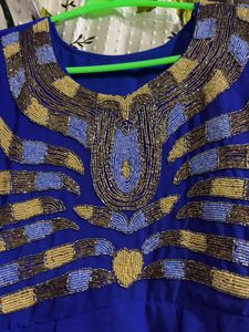 Royal Blue Embellished Anarkali Gown