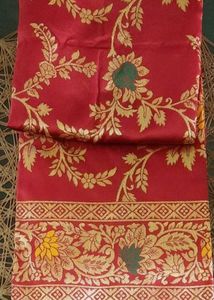 Beautiful Red Floral Silk Saree