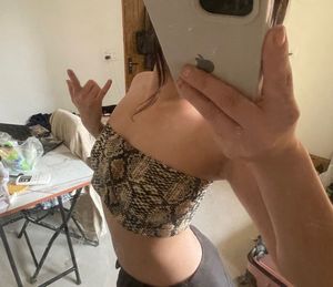 snakeskin bandeau top