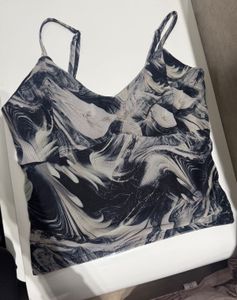 Abstract Print Spaghetti Strap Top