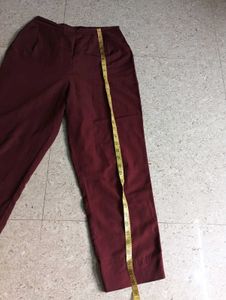 Maroon Wide Leg Trousers