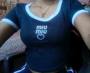 Navy Blue Graphic Print T-Shirt
