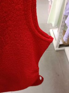 Vibrant Red Sleeveless Top